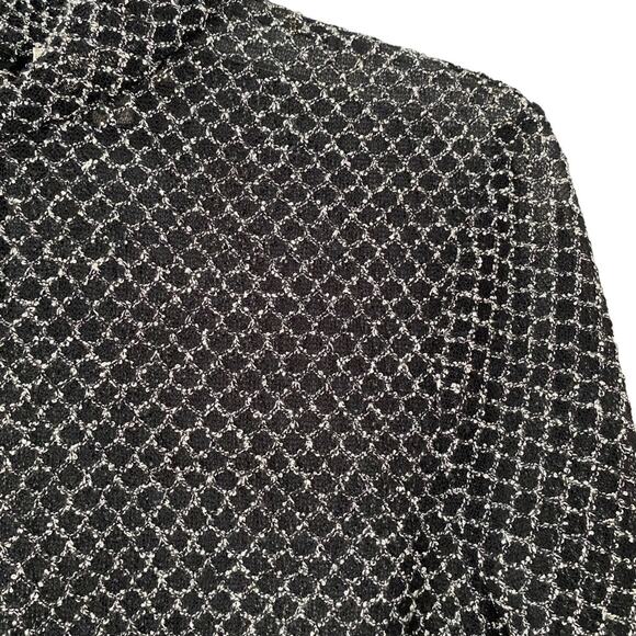 L’Agence Nico Fishnet Sheer Bodysuit Black Silver size small - Picture 5 of 10